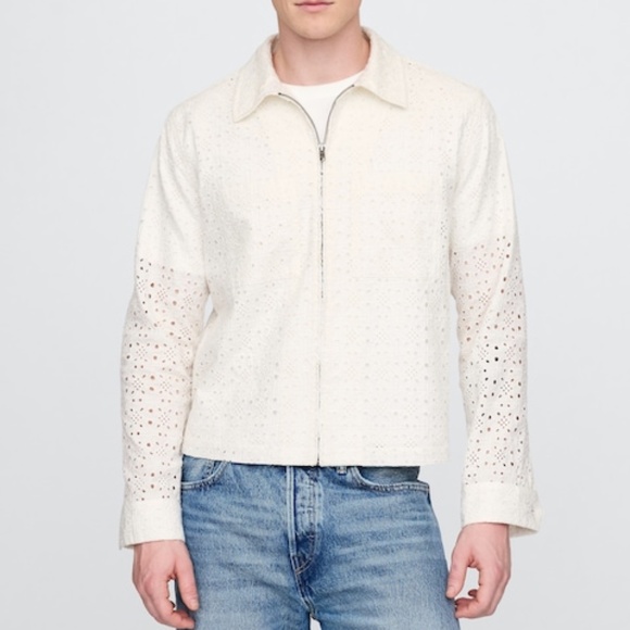 GAP Other - GAP Poplin Eyelet Full-Zip Pocket Shirt L Tall NWT